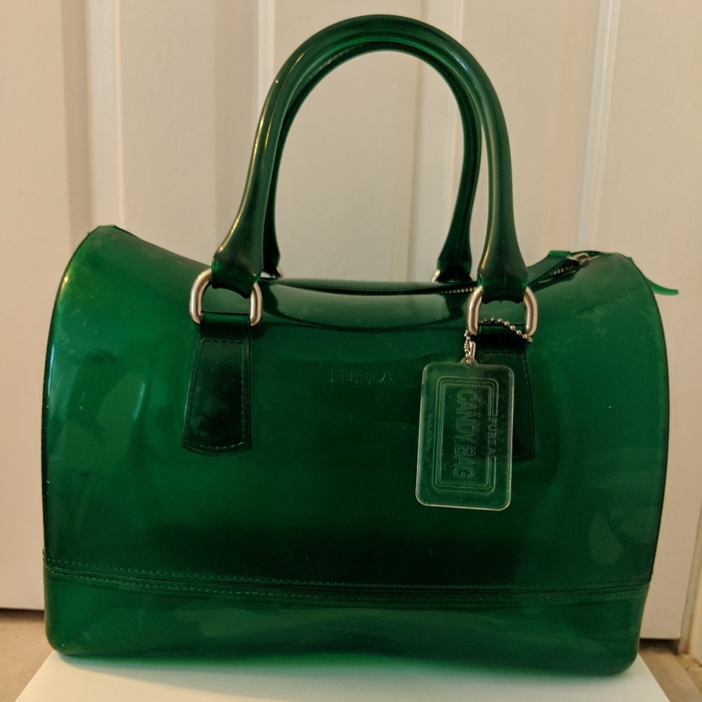 Furla green candy satchel